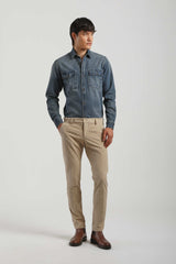 Pantaloni chino effetto velluto   |Colore:Beige
