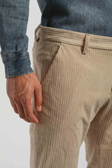 Pantaloni chino effetto velluto   |Colore:Beige