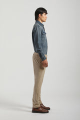 Pantaloni chino effetto velluto   |Colore:Beige