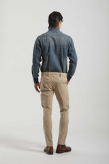 Pantaloni chino effetto velluto   |Colore:Beige