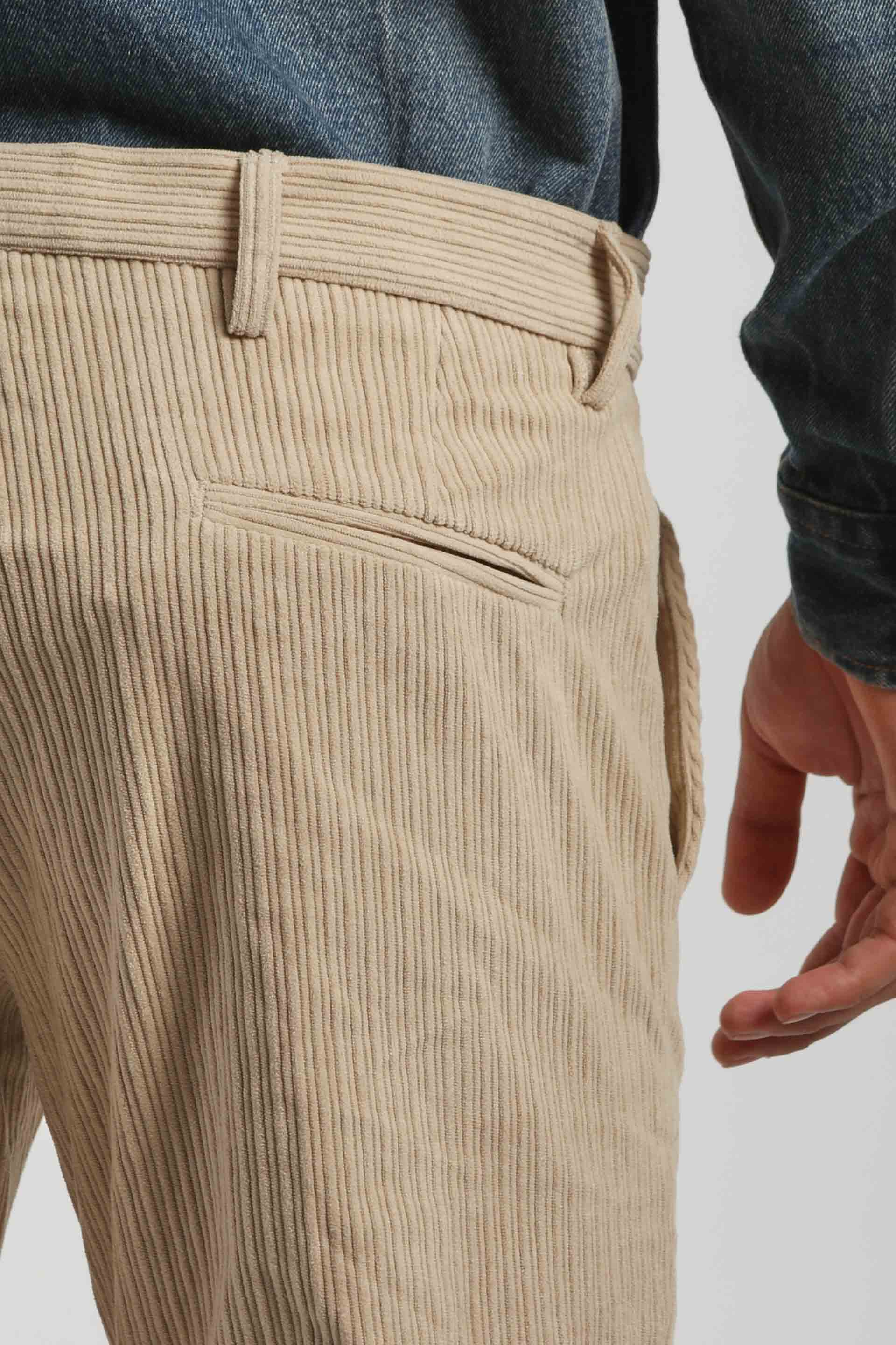 Pantaloni chino effetto velluto   |Colore:Beige