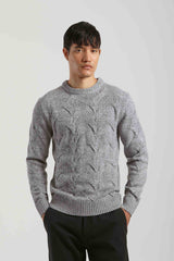 Maglia girocollo intrecciata|Colore:Grigio tw