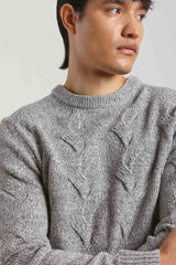 Maglia girocollo intrecciata|Colore:Grigio tw