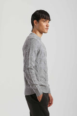 Maglia girocollo intrecciata|Colore:Grigio tw