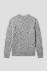 Maglia girocollo intrecciata|Colore:Grigio tw