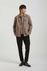 Giacca fantasia con tasconi|Colore:Marrone