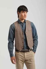 Gilet misto lana|Colore:Marrone