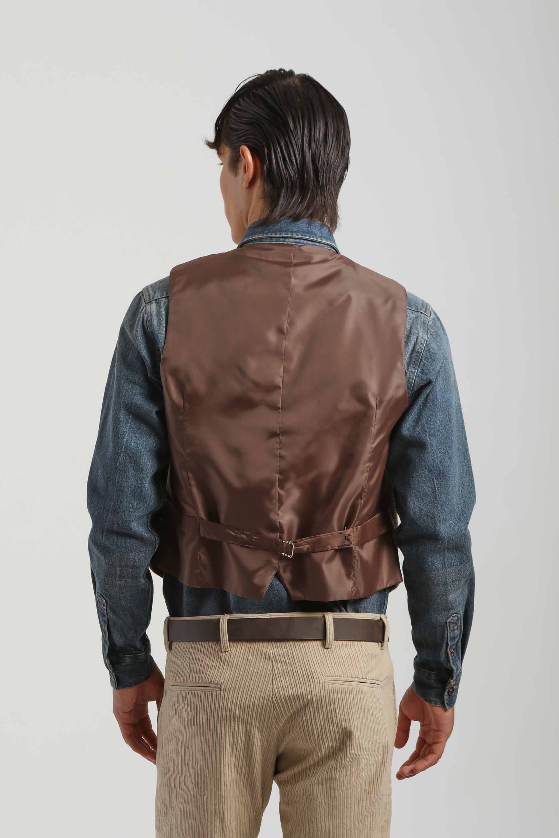Gilet misto lana|Colore:Marrone