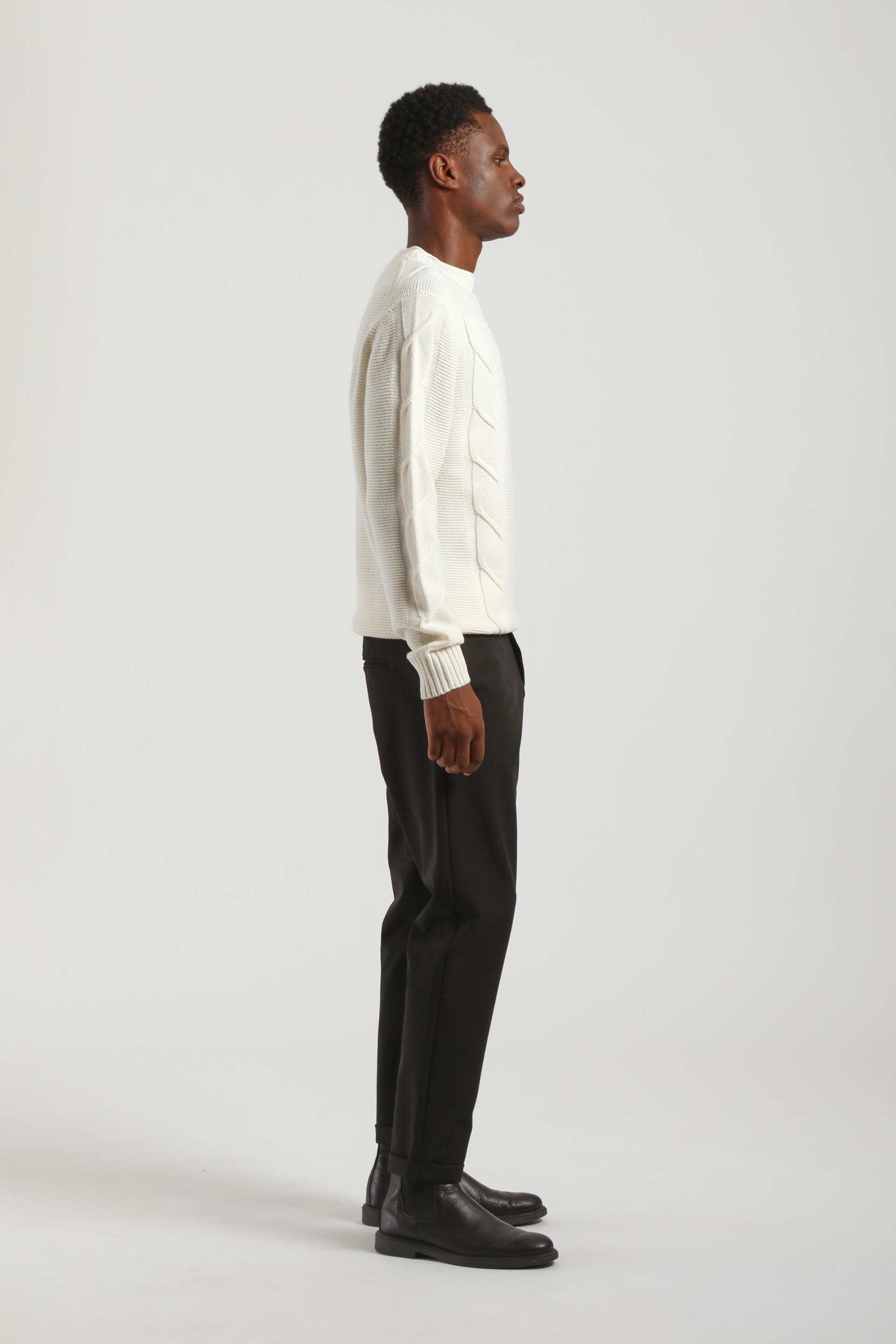 Pantaloni chino in tessuto tecnico|Colore:Nero