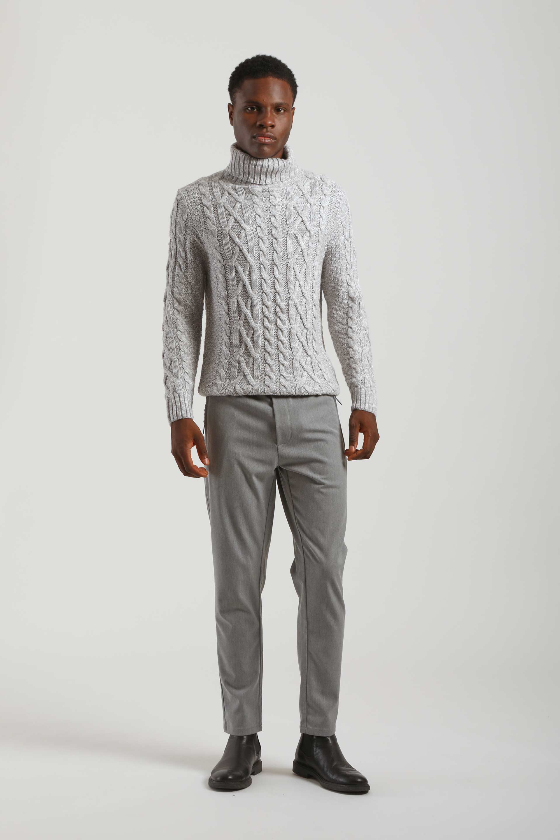 Jogger con laccetto|Colore:Grigio chiaro melange