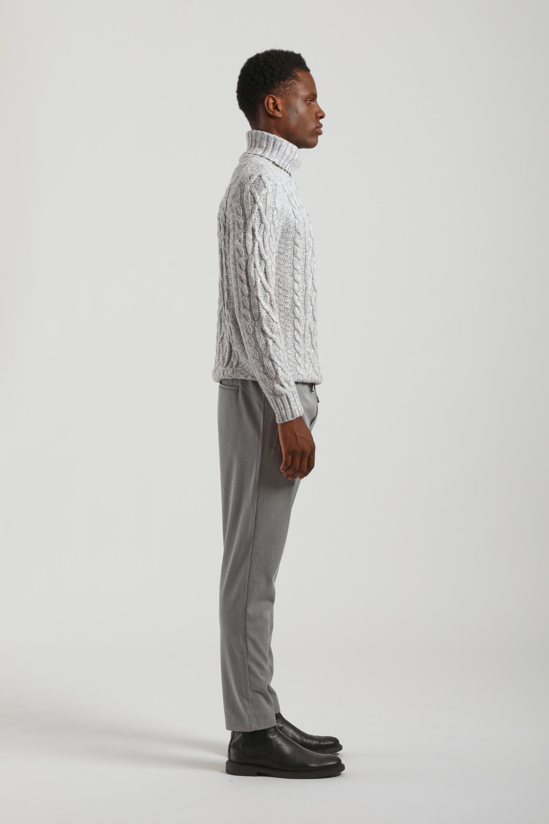 Jogger con laccetto|Colore:Grigio chiaro melange