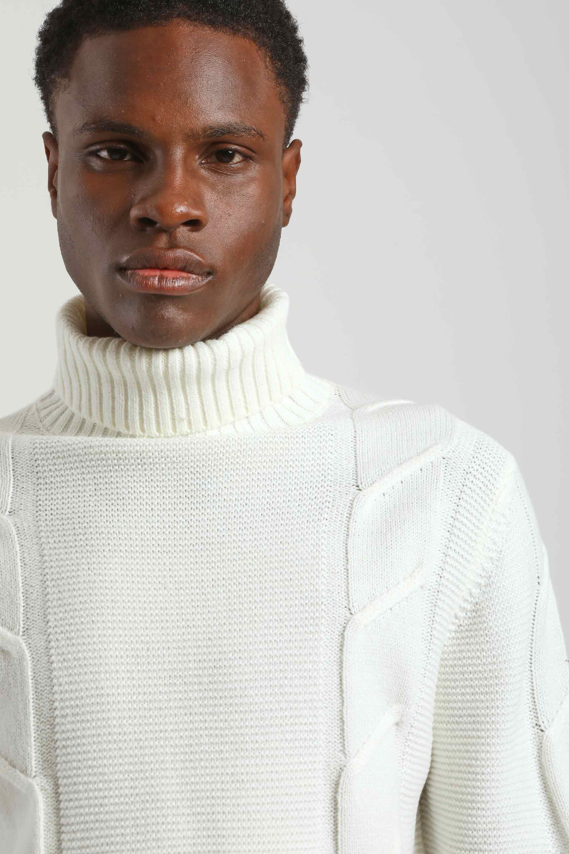 Maglia collo alto|Colore:Off white