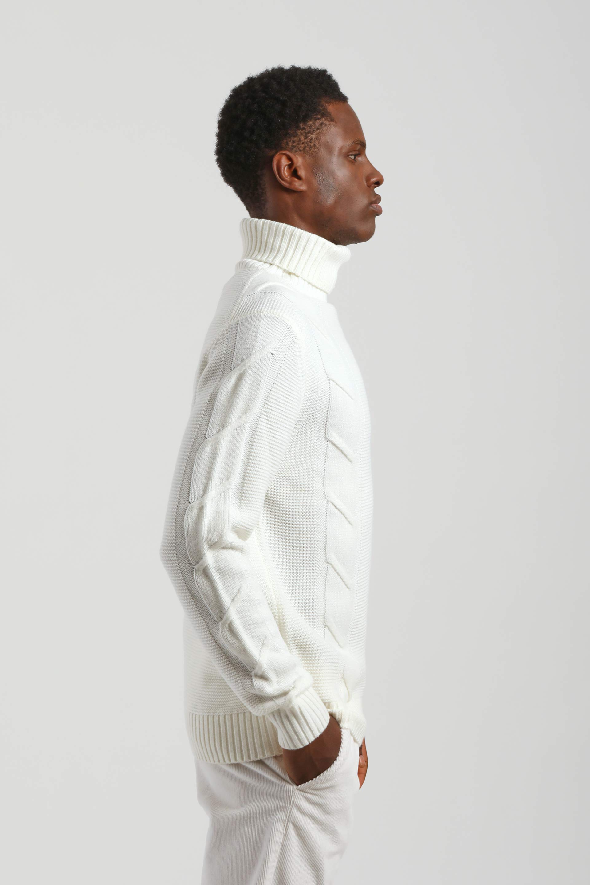 Maglia collo alto|Colore:Off white