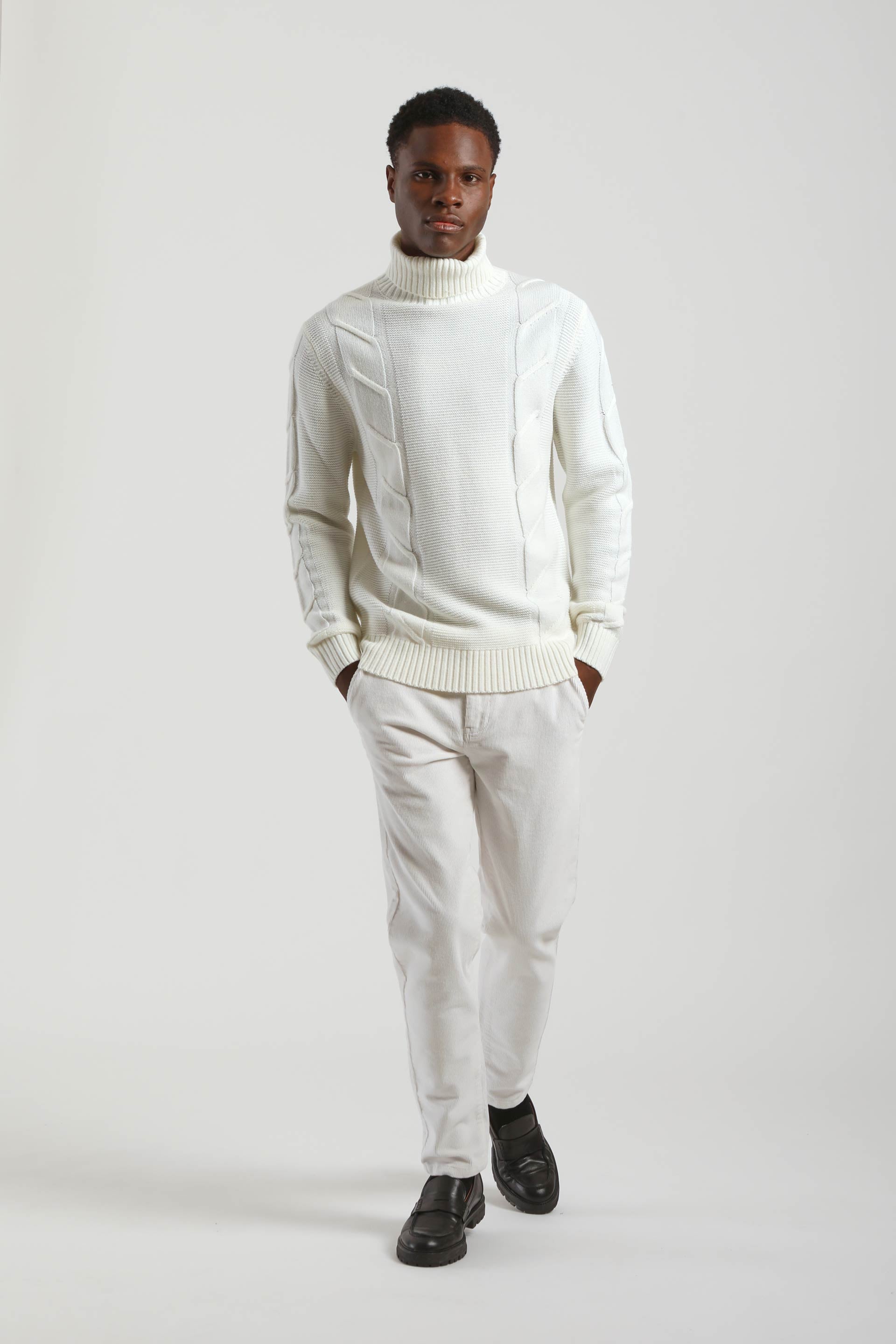 Maglia collo alto|Colore:Off white