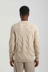 Maglia girocollo intrecciata|Colore:Off white