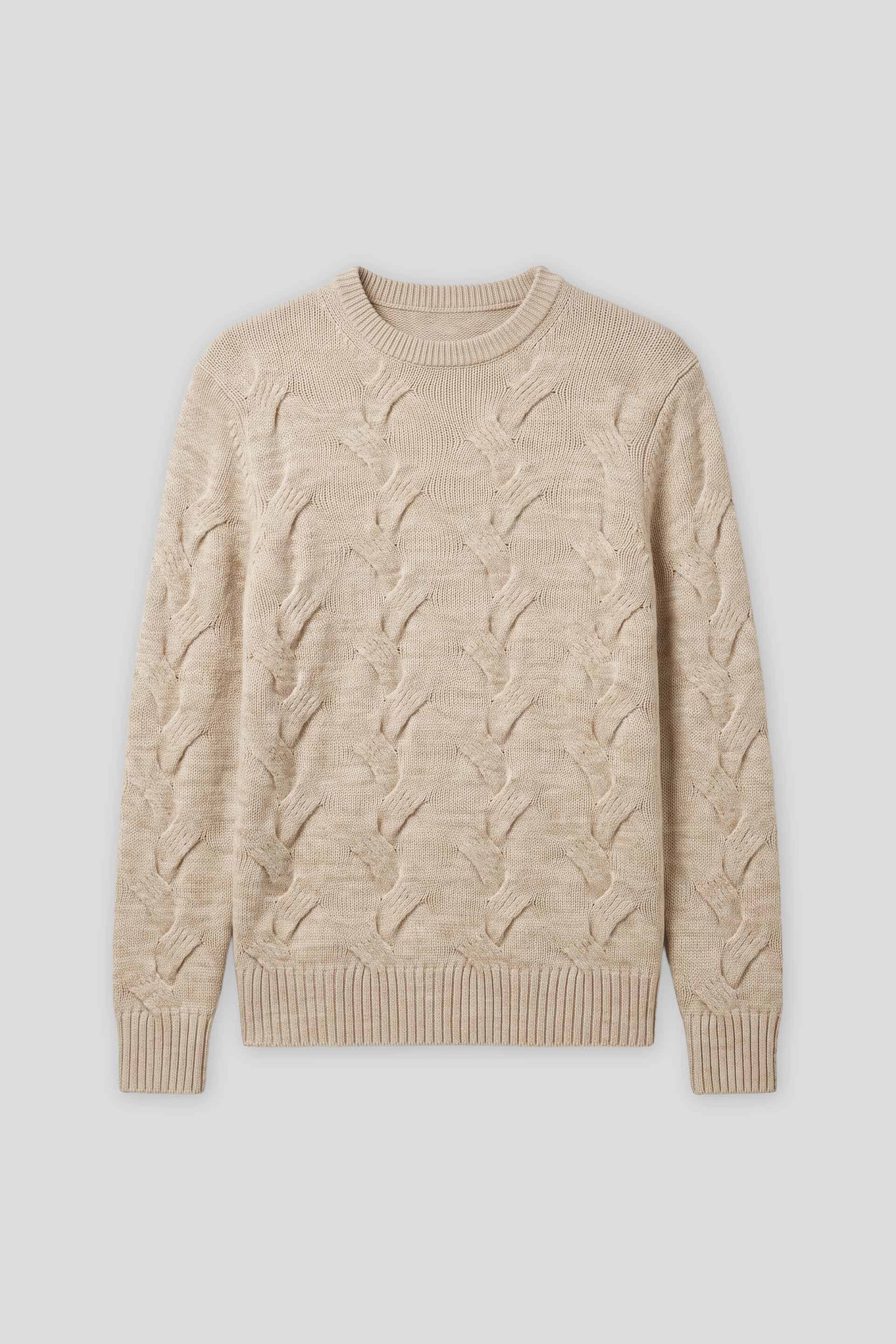Maglia girocollo intrecciata|Colore:Off white