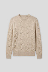 Maglia girocollo intrecciata|Colore:Off white