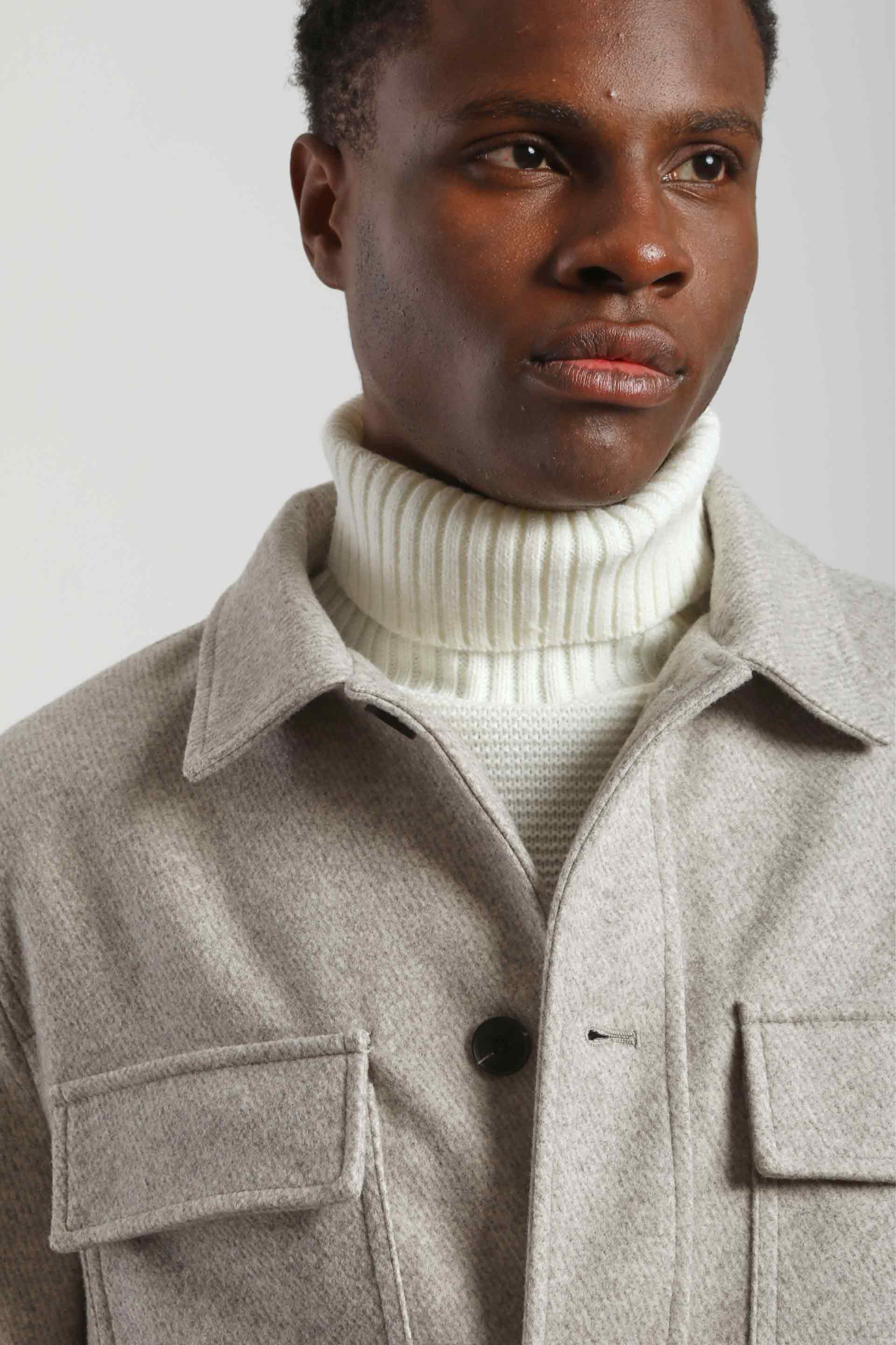 Giacca camicia con bottoni|Colore:Corda
