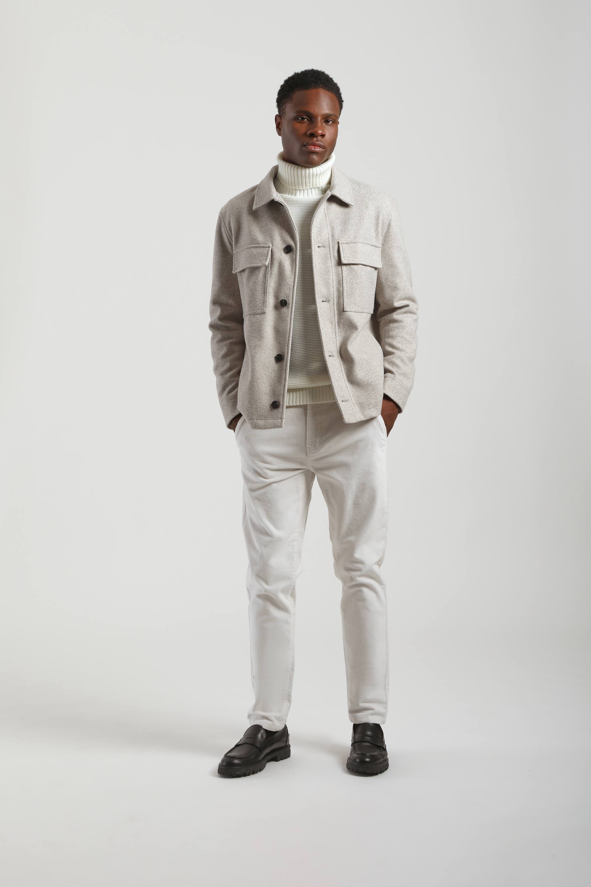 Giacca camicia con bottoni|Colore:Corda