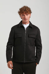 Giacca camicia in tessuto tecnico|Colore:Nero