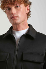 Giacca camicia in tessuto tecnico|Colore:Nero