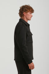 Giacca camicia in tessuto tecnico|Colore:Nero
