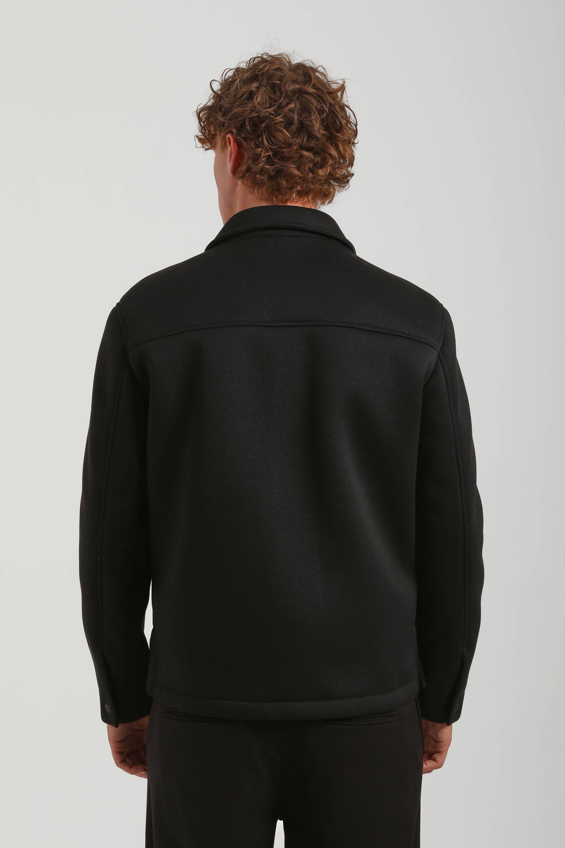 Giacca camicia in tessuto tecnico|Colore:Nero