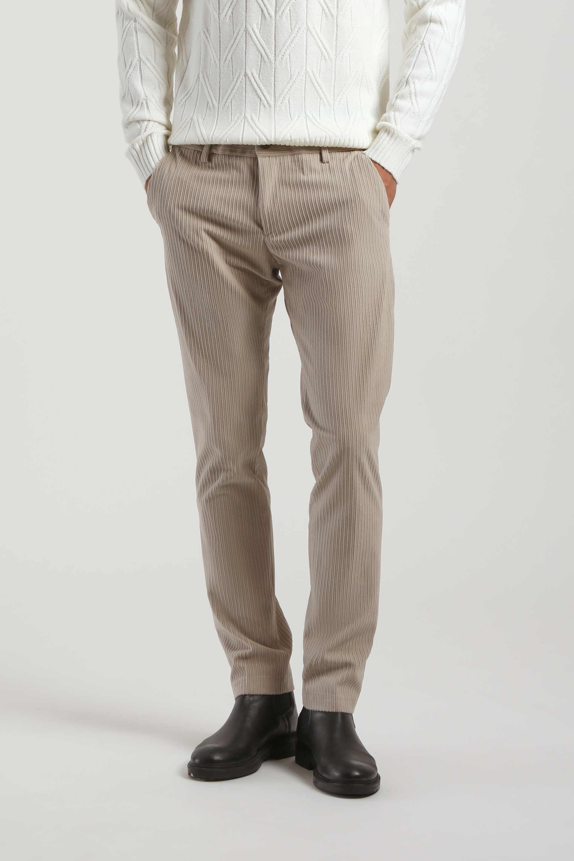 Pantaloni chino effetto velluto   |Colore:Corda