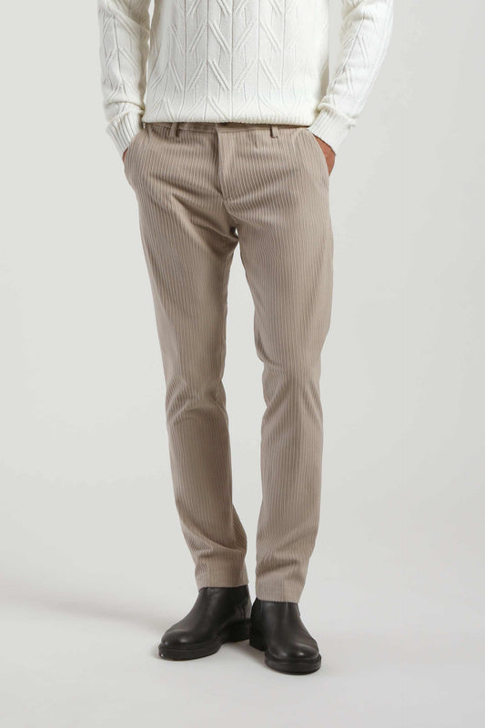 Pantaloni chino effetto velluto   |Colore:Corda