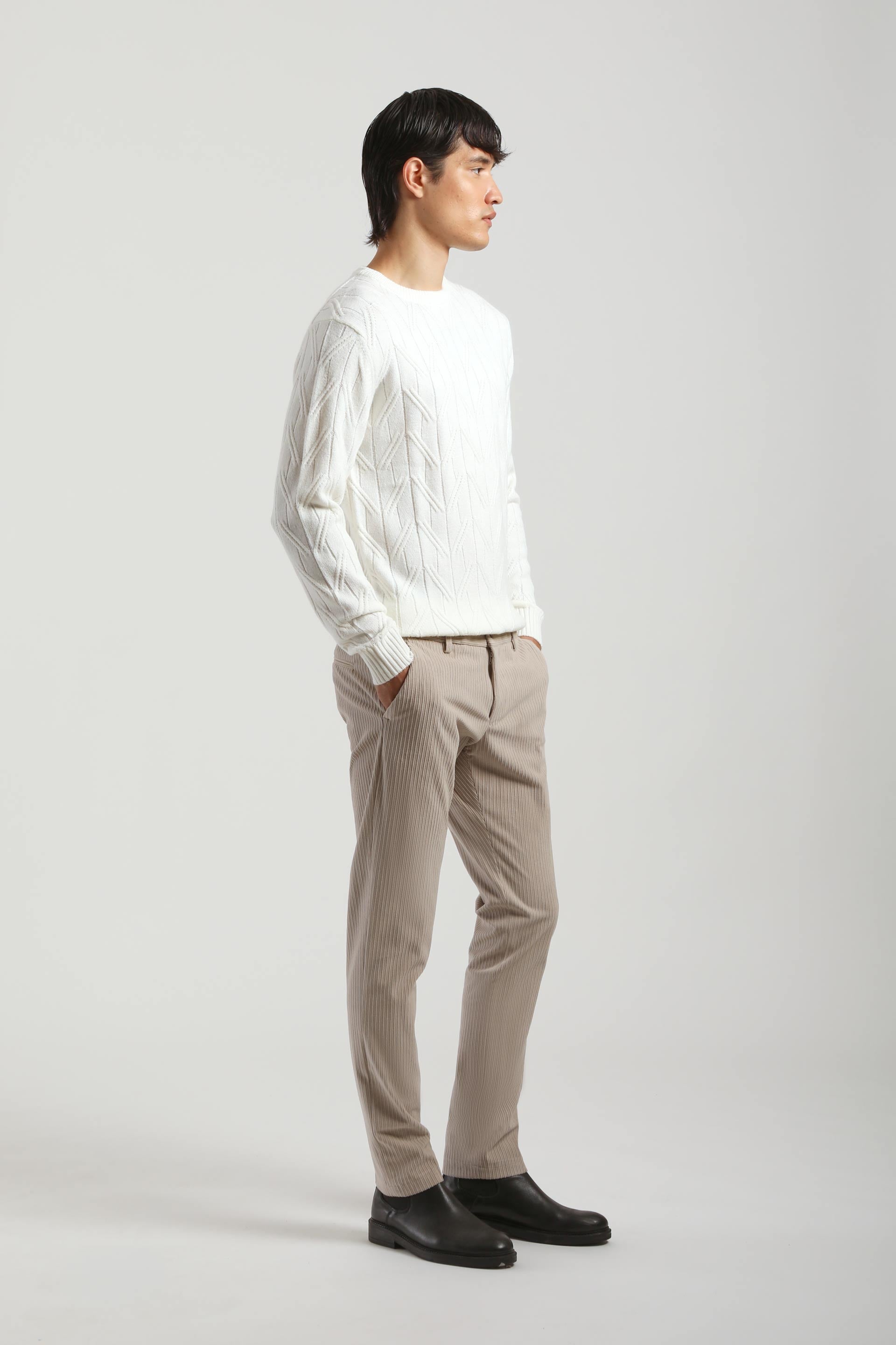 Pantaloni chino effetto velluto   |Colore:Corda