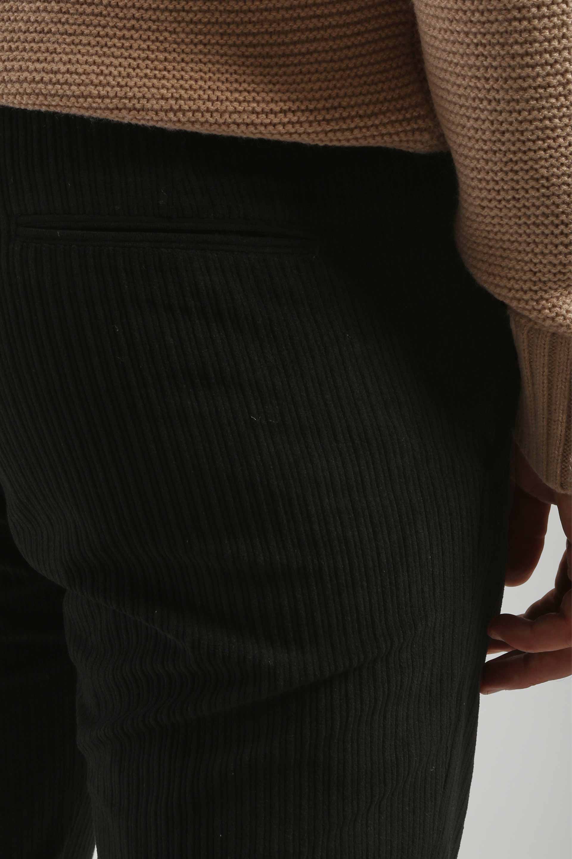 Pantaloni chino effetto velluto   |Colore:Nero