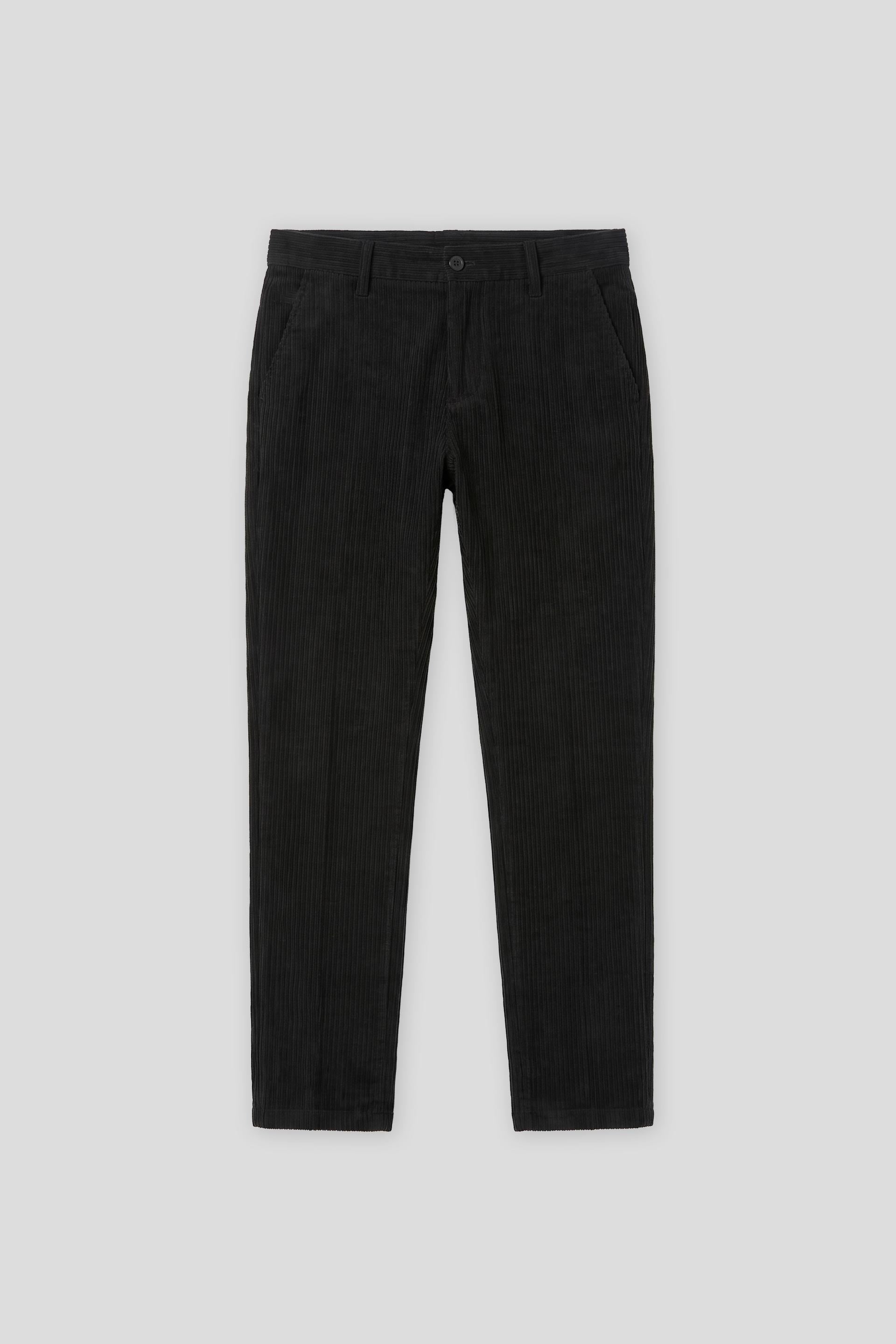 Pantaloni chino effetto velluto   |Colore:Nero