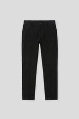 Pantaloni chino effetto velluto   |Colore:Nero