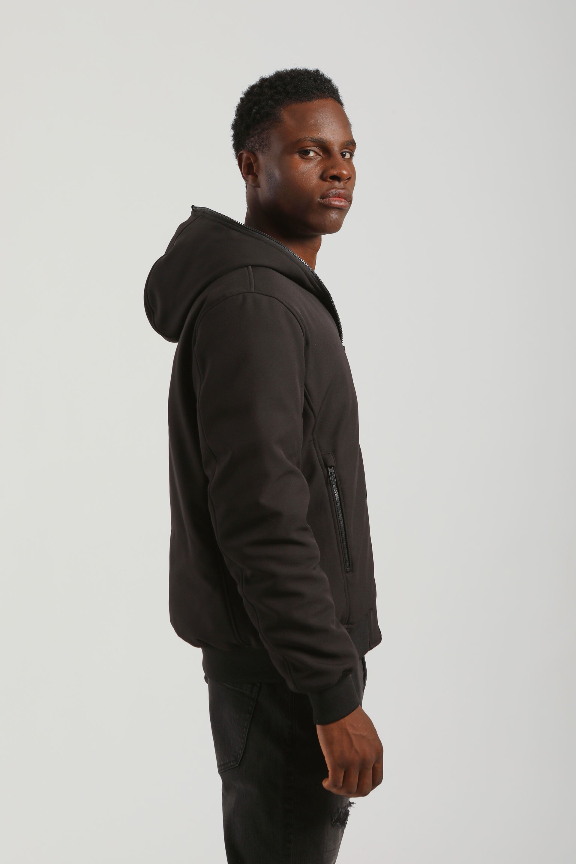 Bomber imbottito con cappuccio|Colore:Nero