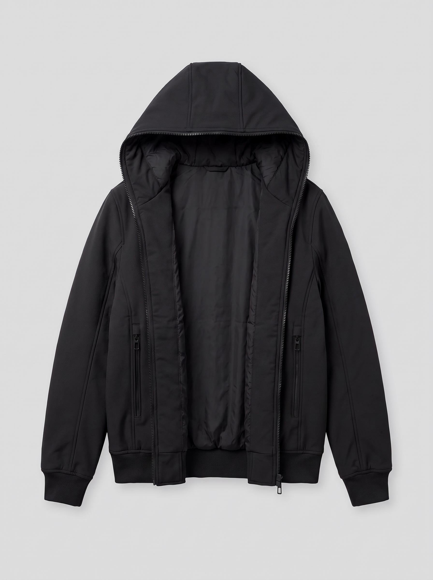 Bomber imbottito con cappuccio|Colore:Nero