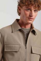 Giacca camicia in tessuto tecnico|Colore:Beige