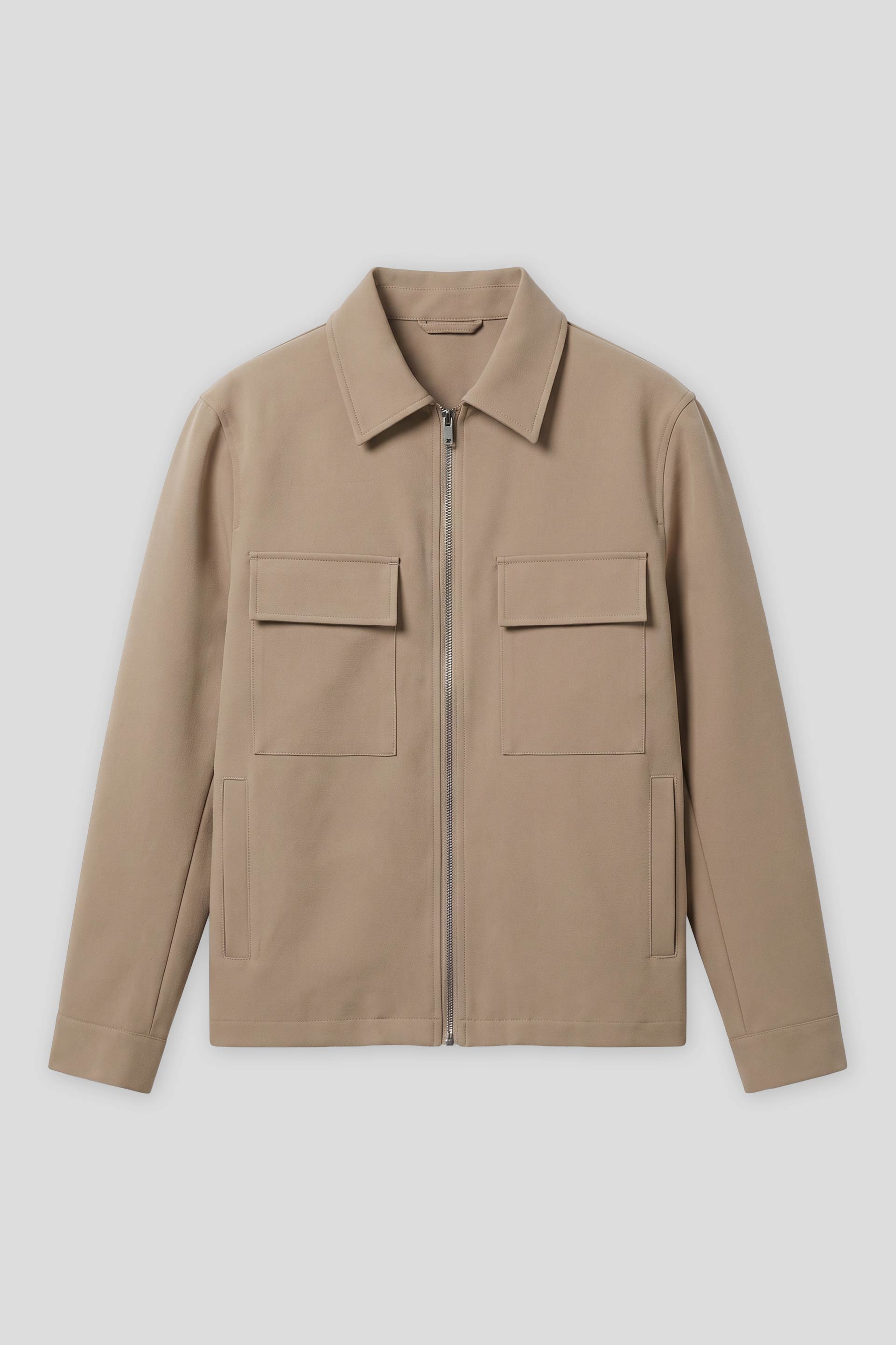Giacca camicia in tessuto tecnico|Colore:Beige