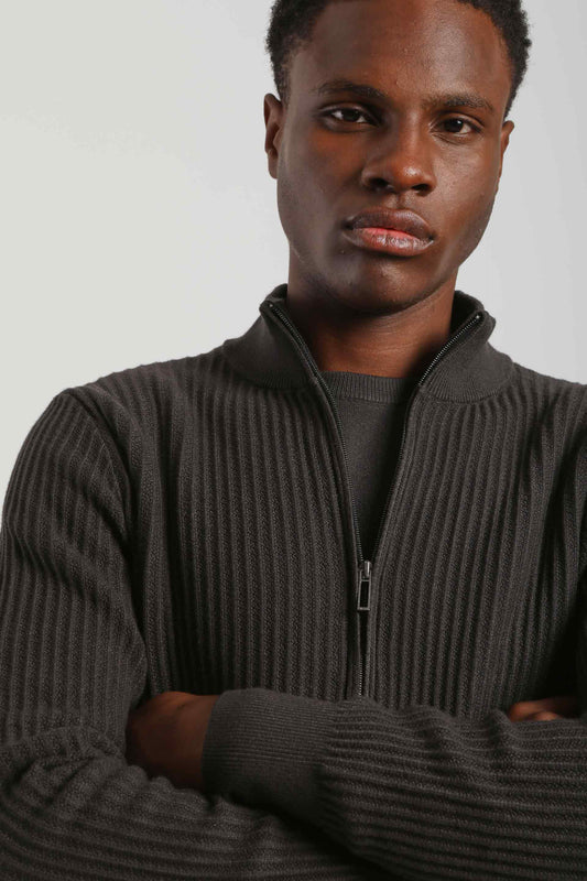 Cardigan con zip|Colore:Grigio scuro