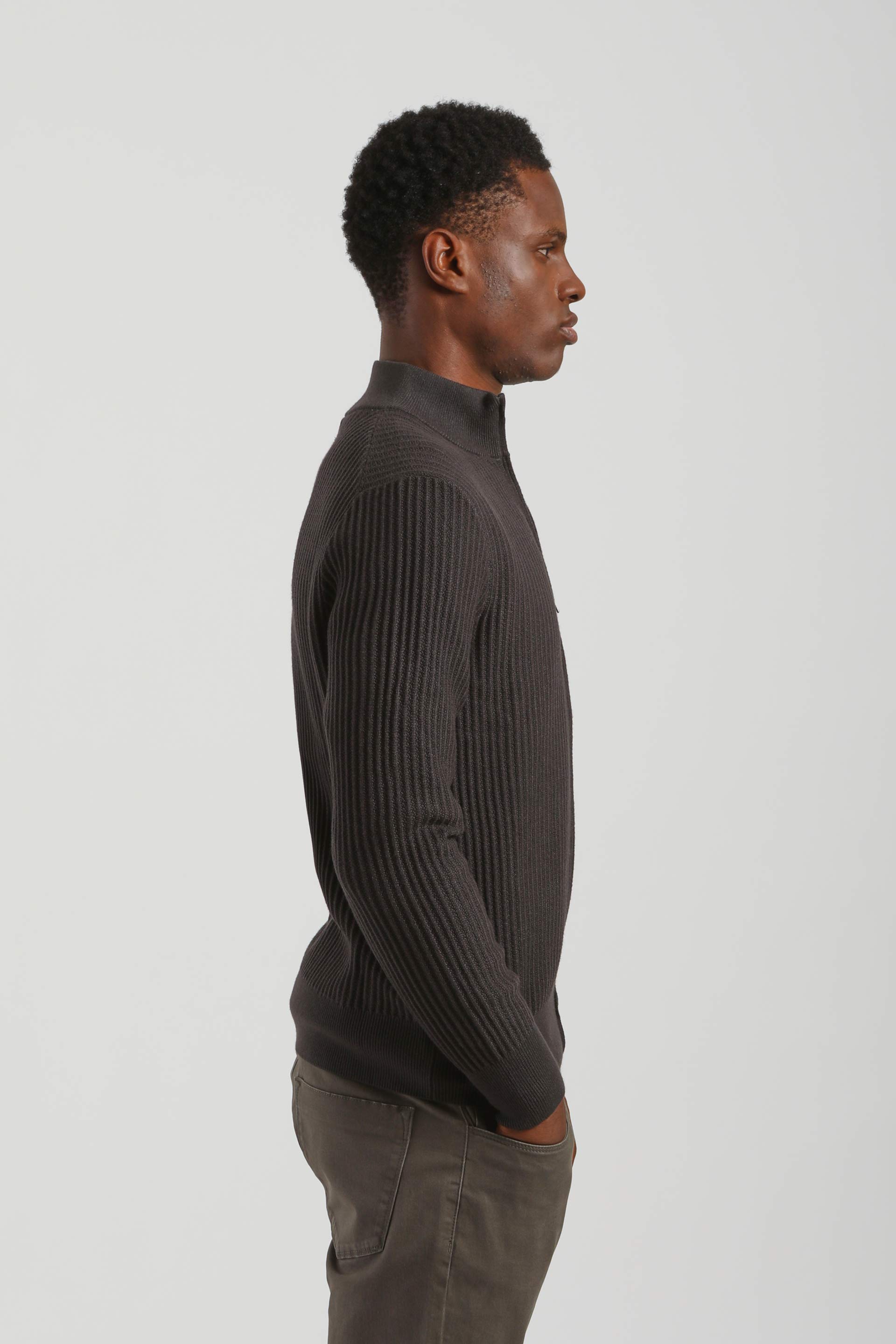 Cardigan con zip|Colore:Grigio scuro