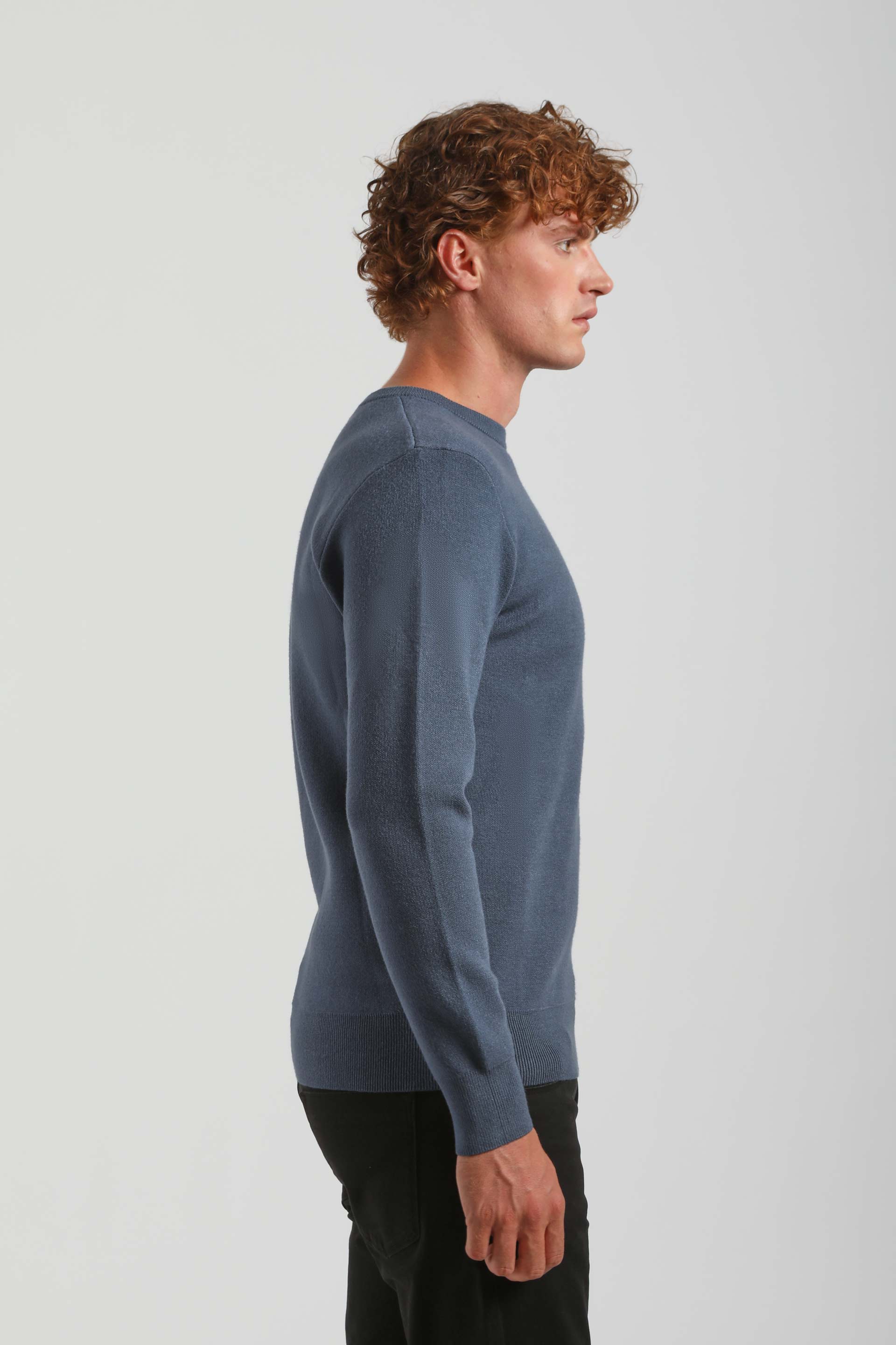Maglia girocollo in viscosa|Colore:Ciano