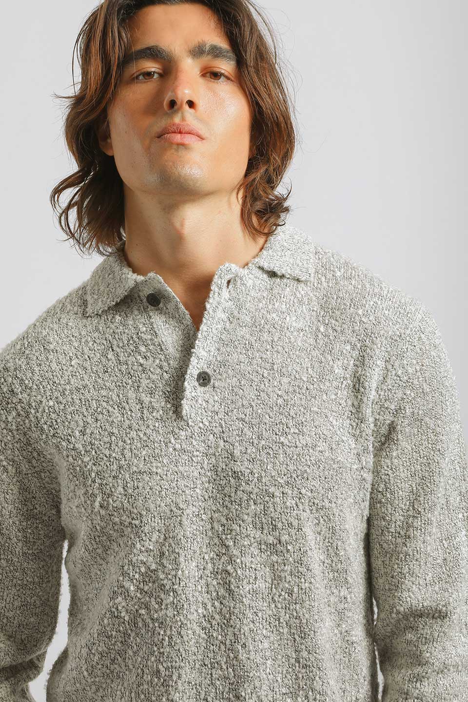 Polo manica lunga|Colore:Grigio perla
