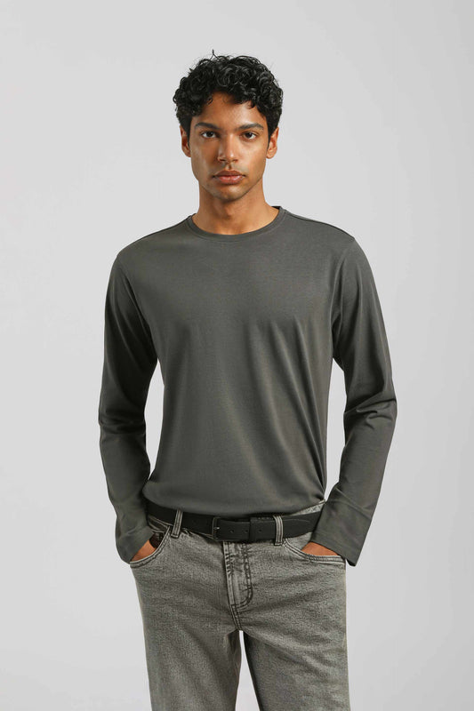 T-shirt manica lunga 100% cotone|Colore:Grigio scuro