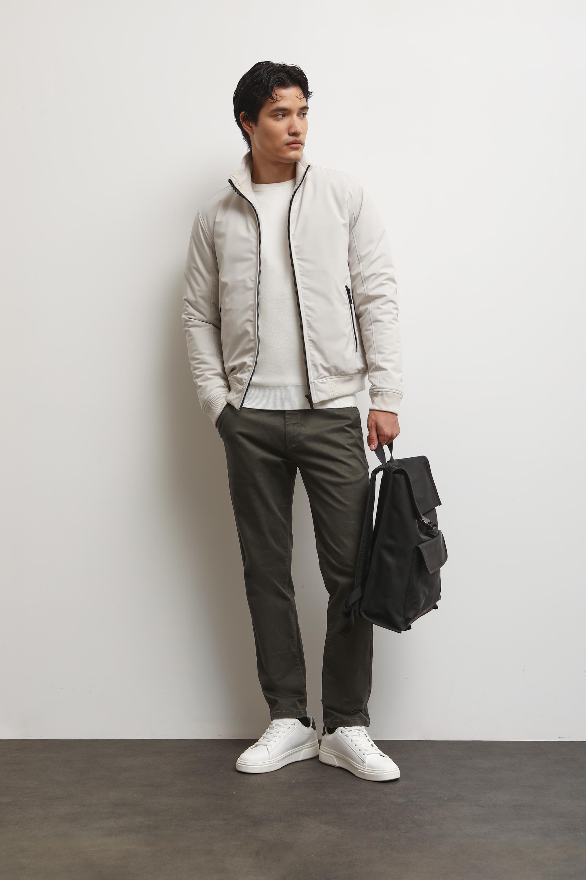 Pantaloni chino in cotone|Colore:Verde scuro