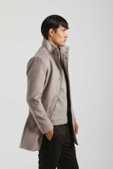 Cappotto collo lupetto|Colore:Beige melange