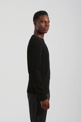 Maglia girocollo a coste|Colore:Nero