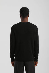 Maglia girocollo a coste|Colore:Nero