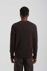 Maglia girocollo a coste|Colore:Marrone