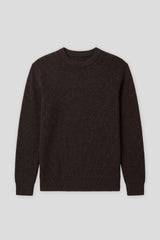 Maglia girocollo a coste|Colore:Marrone