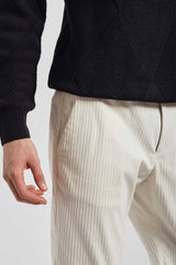 Pantaloni chino effetto velluto   |Colore:Ghiaccio
