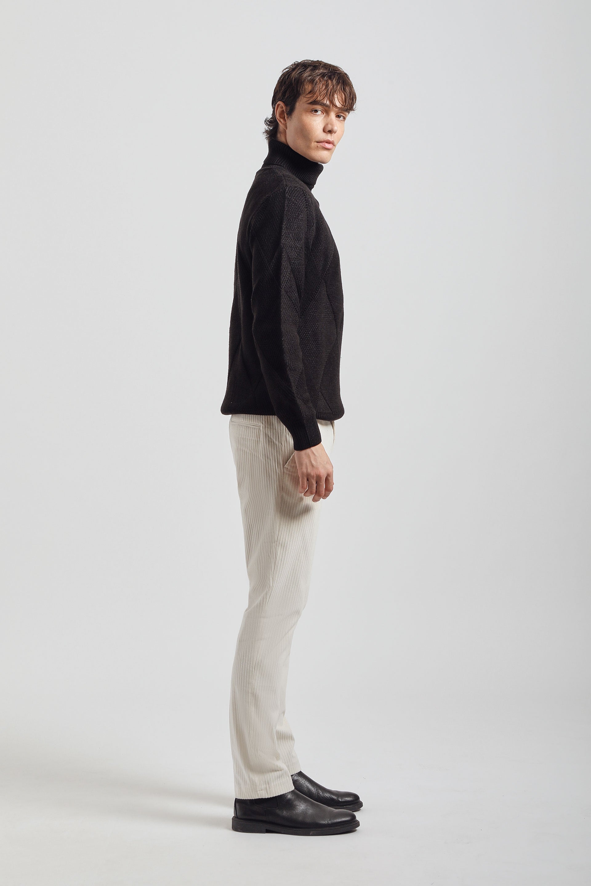 Pantaloni chino effetto velluto   |Colore:Ghiaccio